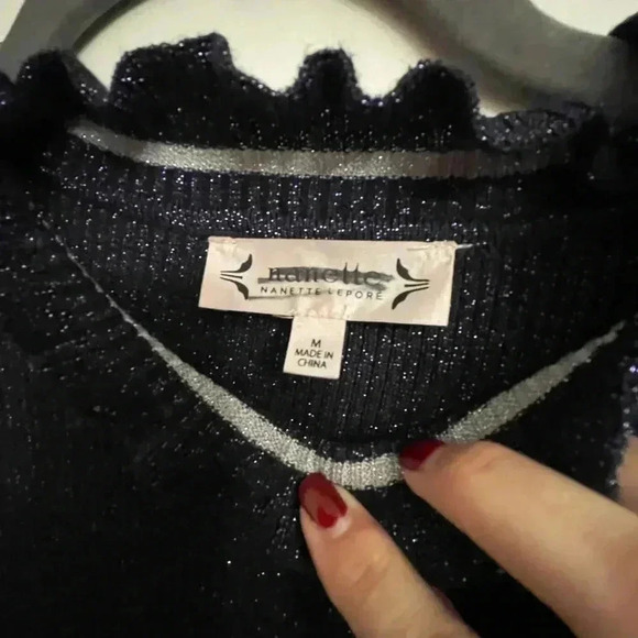 Nanette Lepore Navy knit dress EUC Medium - Picture 3 of 4